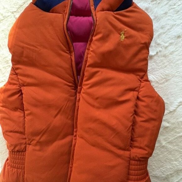 Ralph Lauren Pink and Orange Reversible Puffer Vest Down Filled Size 6 - Picture 1 of 9